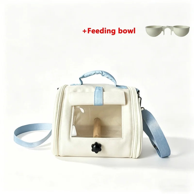 Multifunctional Portable Pet Carrier Bag with Feeding Bowl