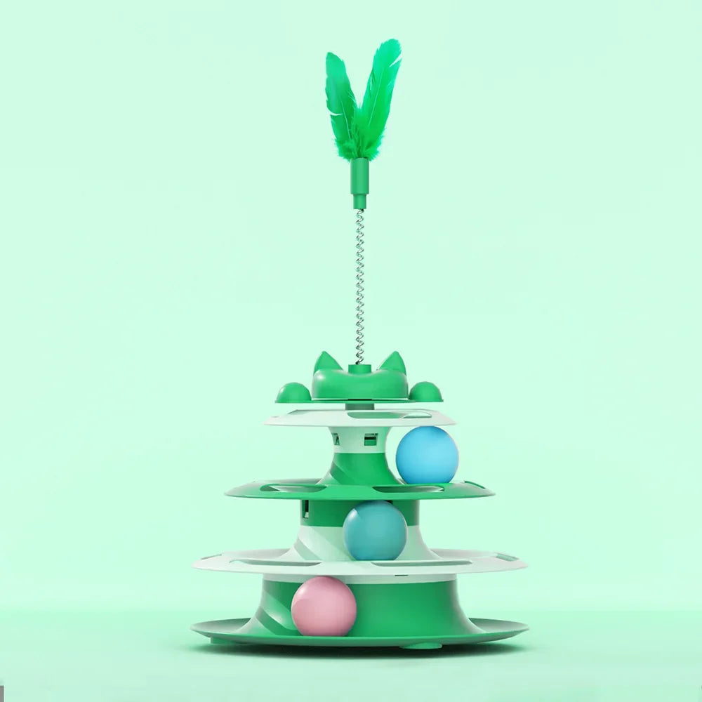 Cat Turntable Spinner & Teaser Ball Toy