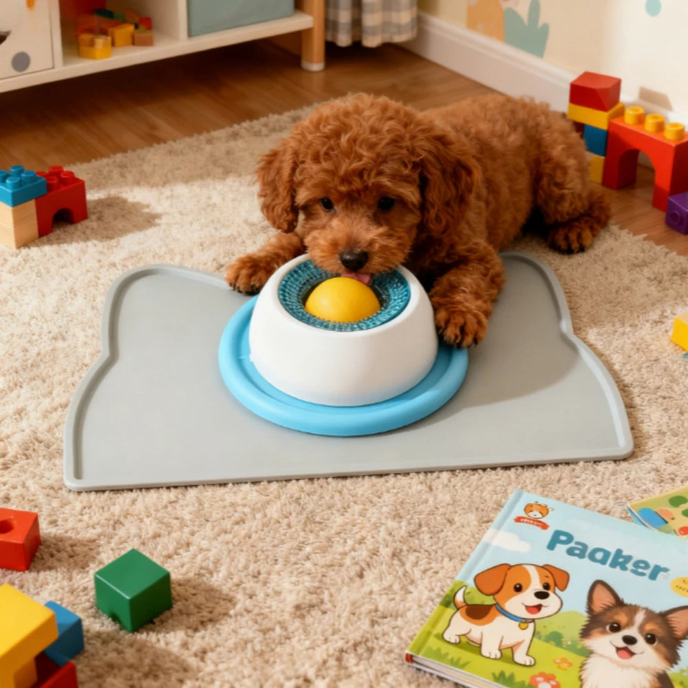 Lick Mat & Slow Feeder Bowl for Dogs & Cats