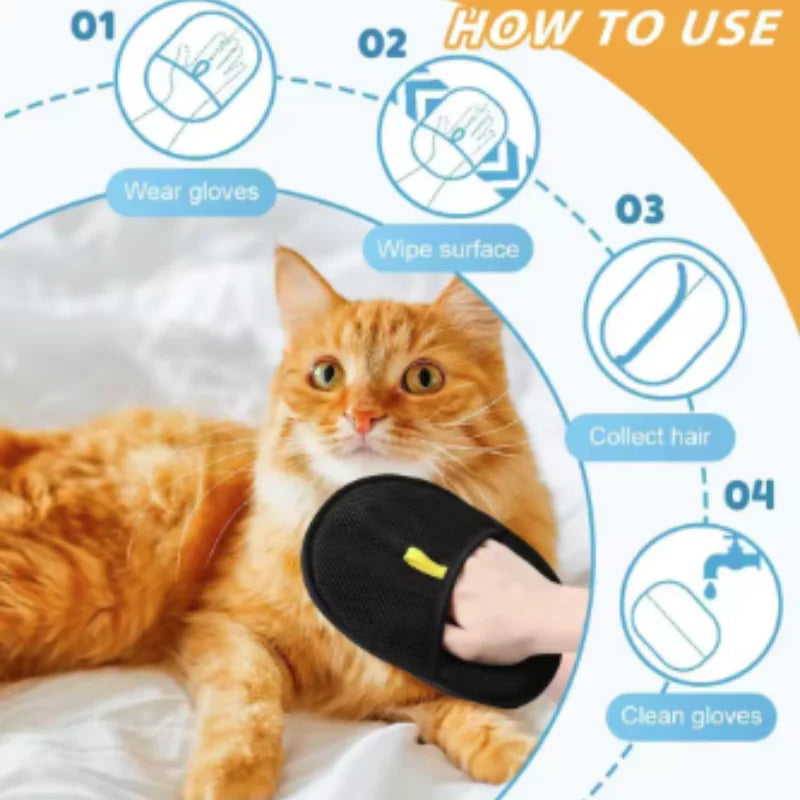 Pet Hair Removal Grooming Glove for Sofas & Clothes