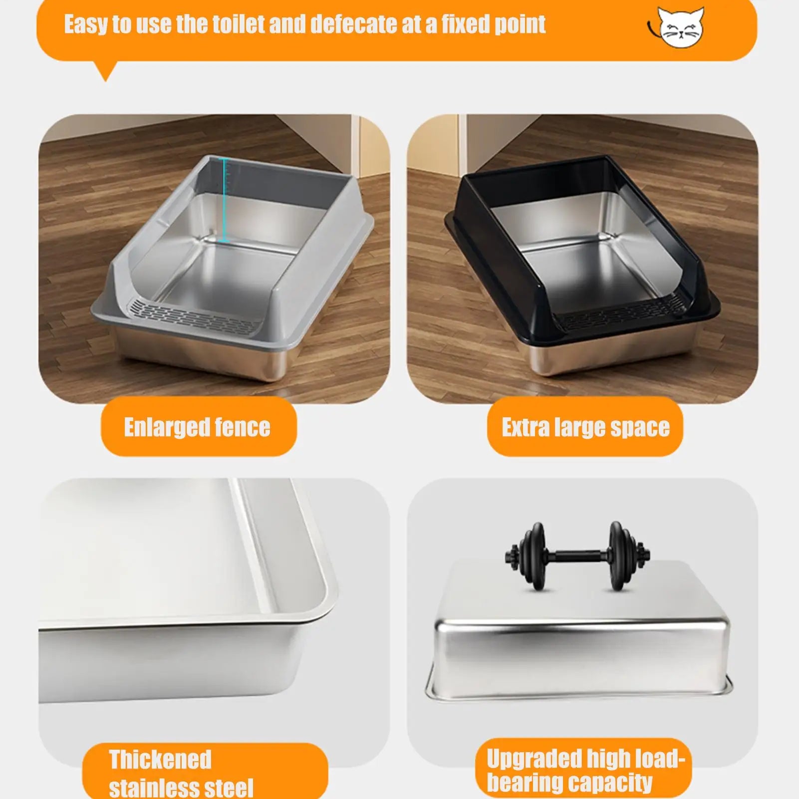 Semi-Enclosed Cat Litter Box with Scoop
