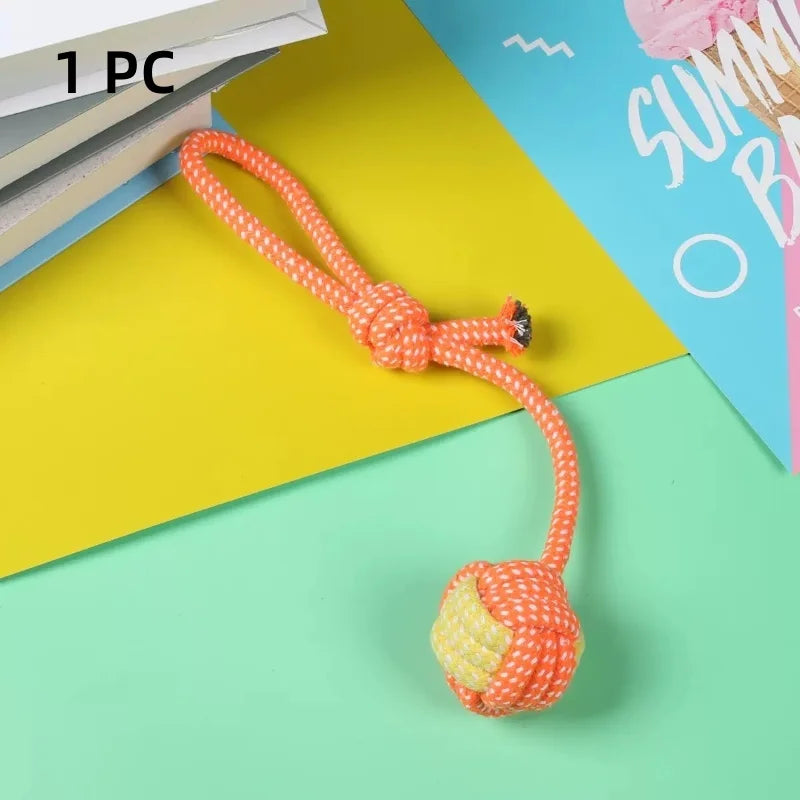 Cotton Rope Ball & Toothbrush Chew Toy for Dogs