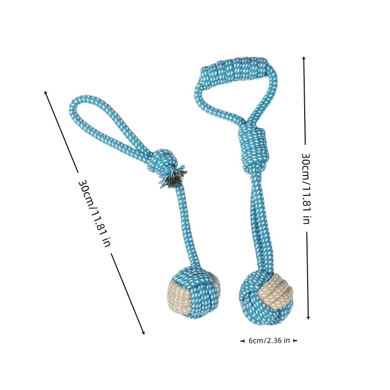 Cotton Rope Ball & Toothbrush Chew Toy for Dogs