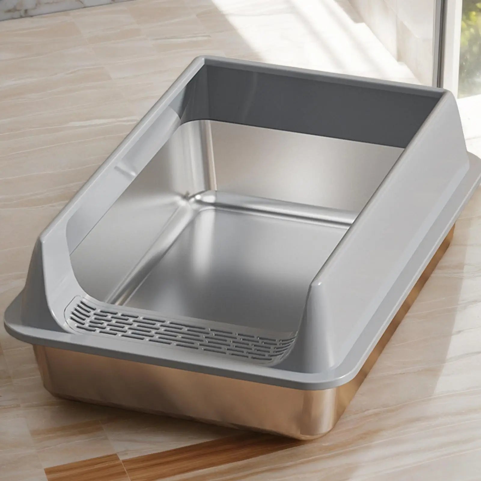 Semi-Enclosed Cat Litter Box with Scoop