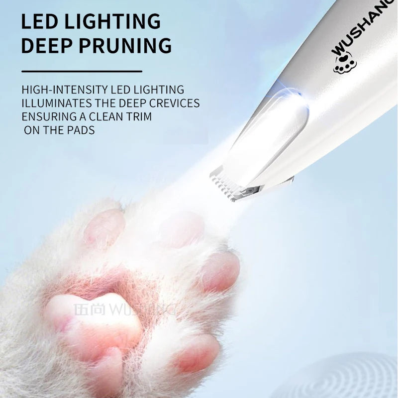 Waterproof Electric Pet Hair Trimmer with LED Light