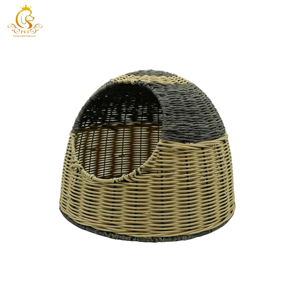 Rattan Pet House for Small Dogs & Cats