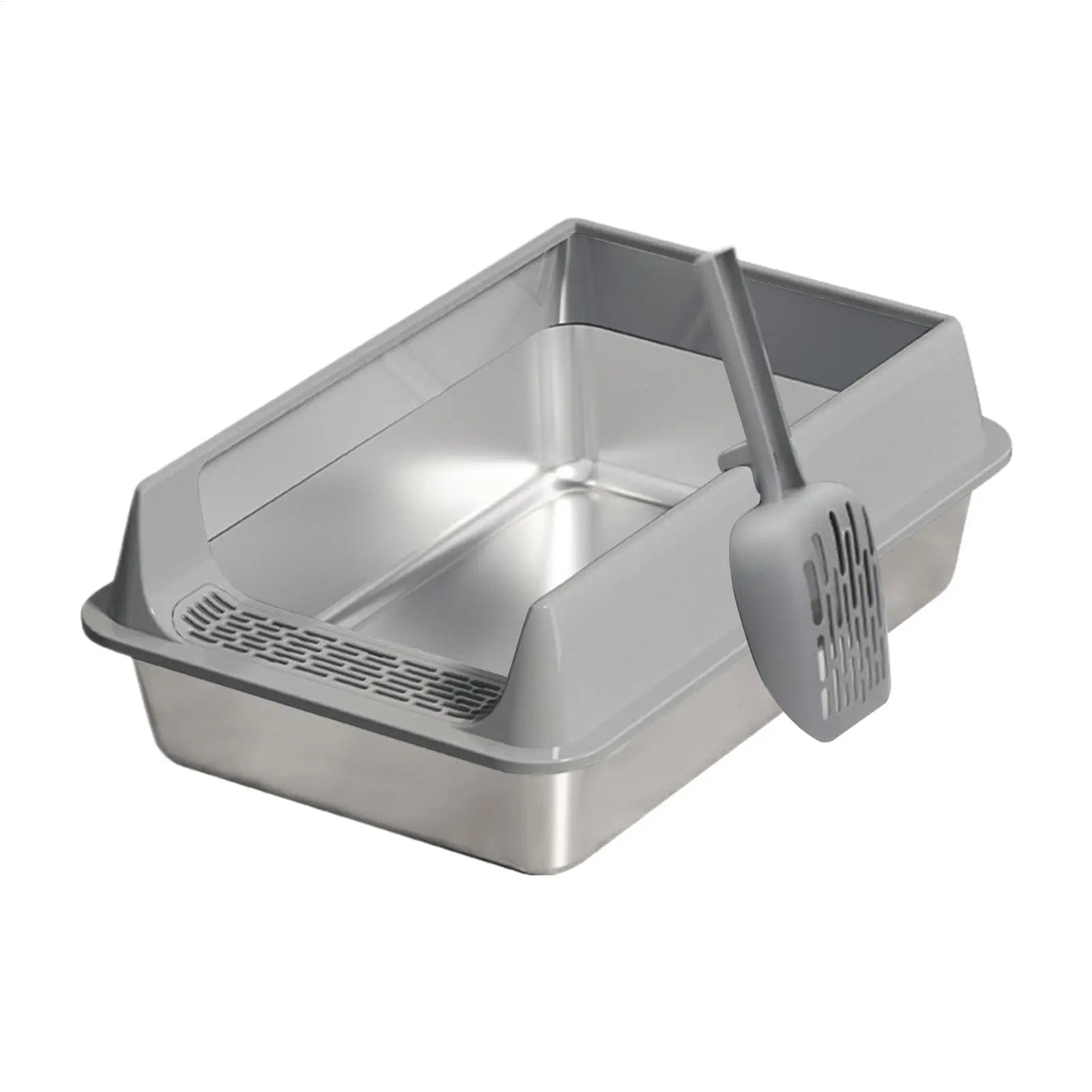 Semi-Enclosed Cat Litter Box with Scoop